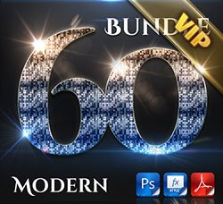 PS样式：60 Modern Collection Text Effect Styles Bundle